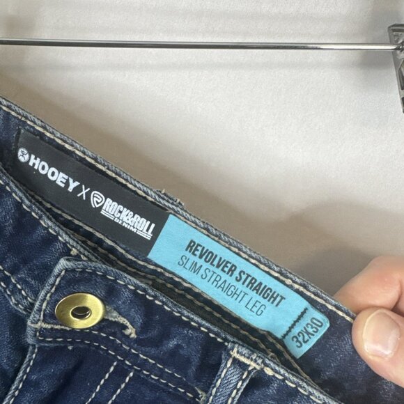 HOOey x Rock & Roll Denim Revolver Slim Straight Jeans Mens 32x30 - Picture 7 of 9